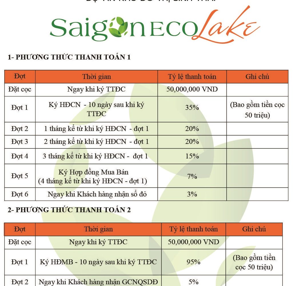 thanh toan sài gòn eco lake