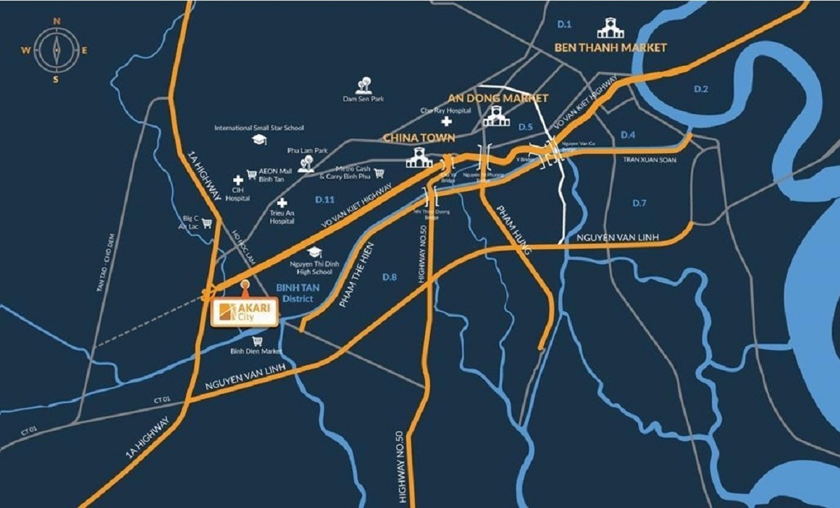 Căn hộ Akari City Bình Tân 20 Vị trí dự án akari city bình tân