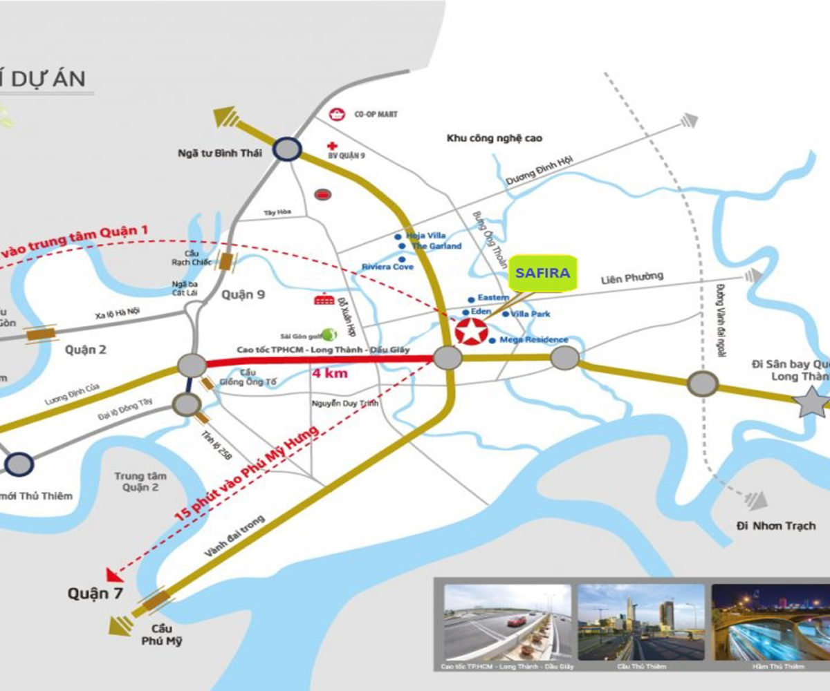 Vị trí căn hộ Safira Khang điền