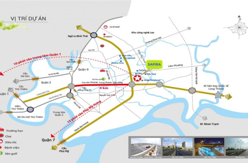 Vị trí căn hộ Safira Khang điền