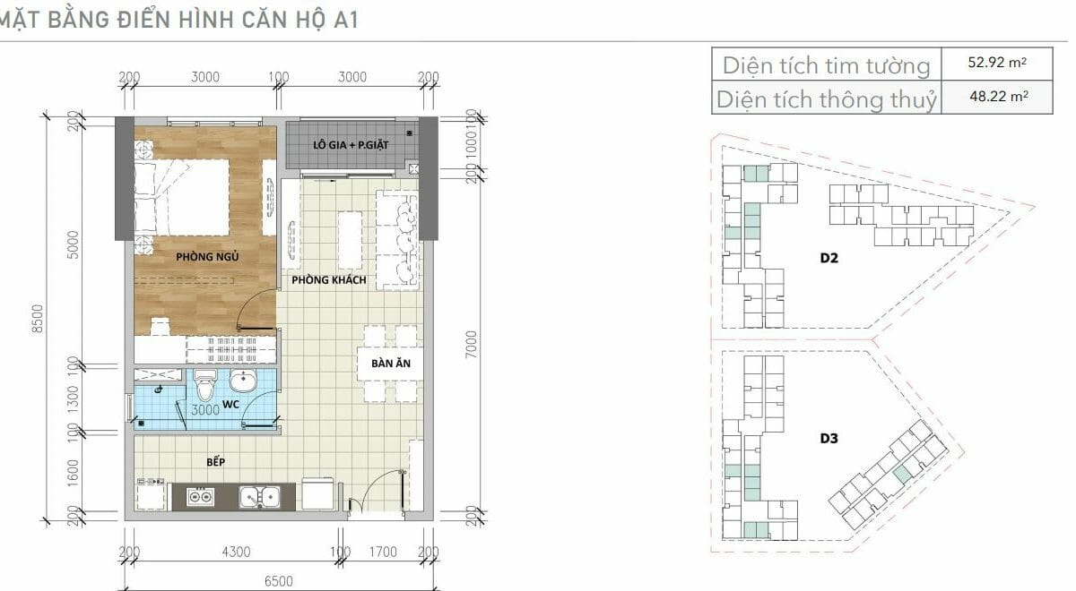 thiết kế căn 1PN aio city bình tân