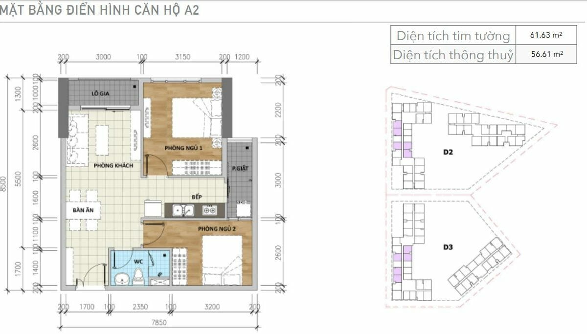 căn 2PN 1WC aio city bình tân