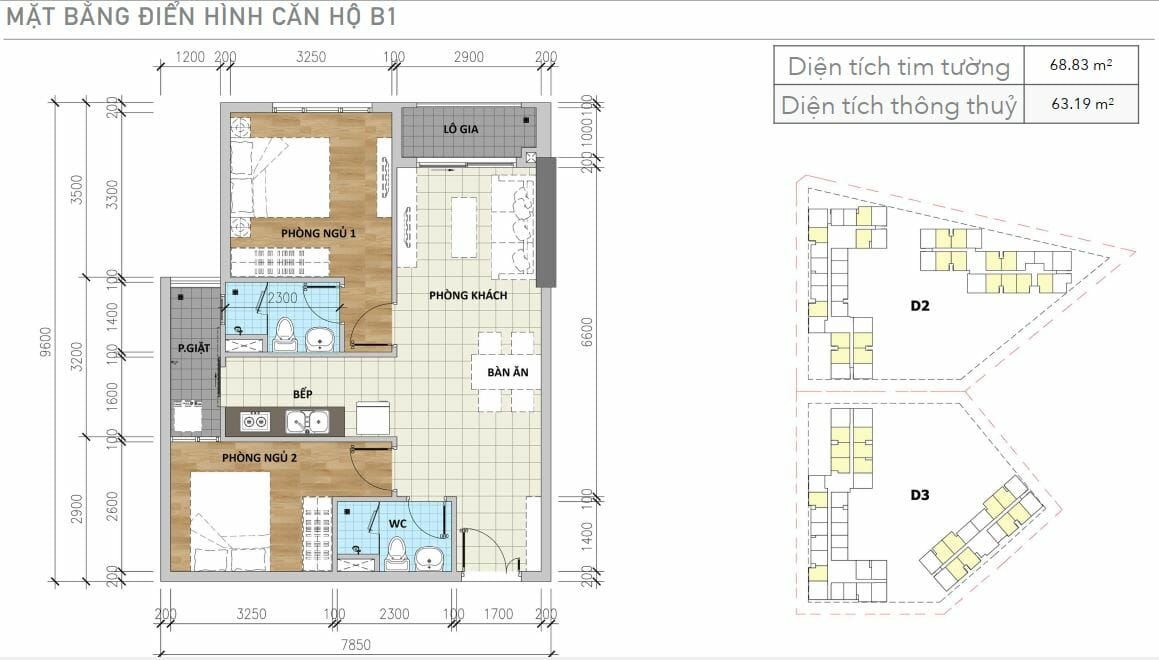 căn 2PN 2WC aio city bình tân