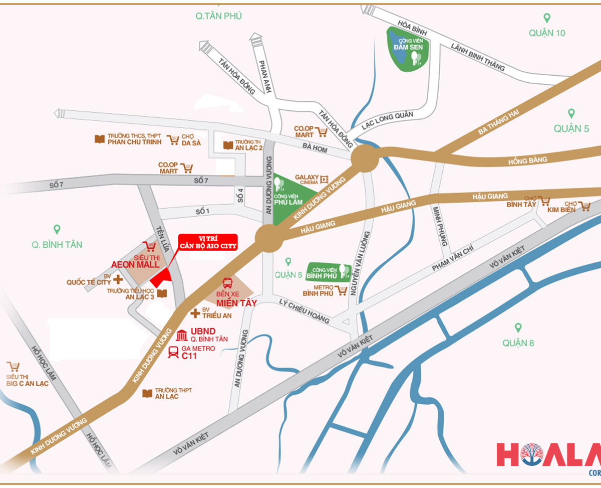 vị trí căn hộ aio city bình tân