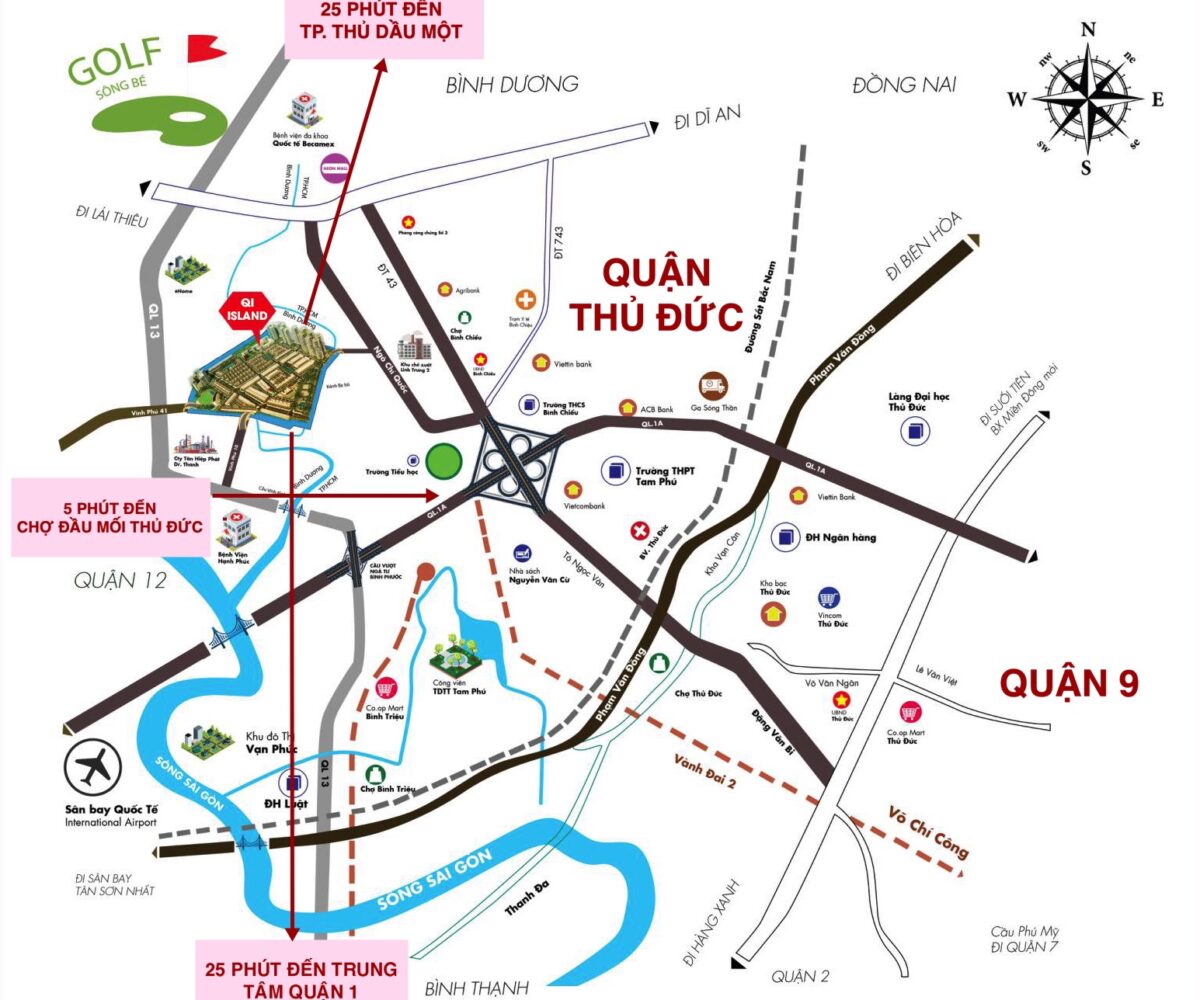 Vị trí dự án Qi Island Thuận An