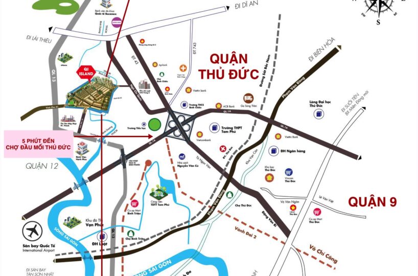 Vị trí dự án Qi Island Thuận An