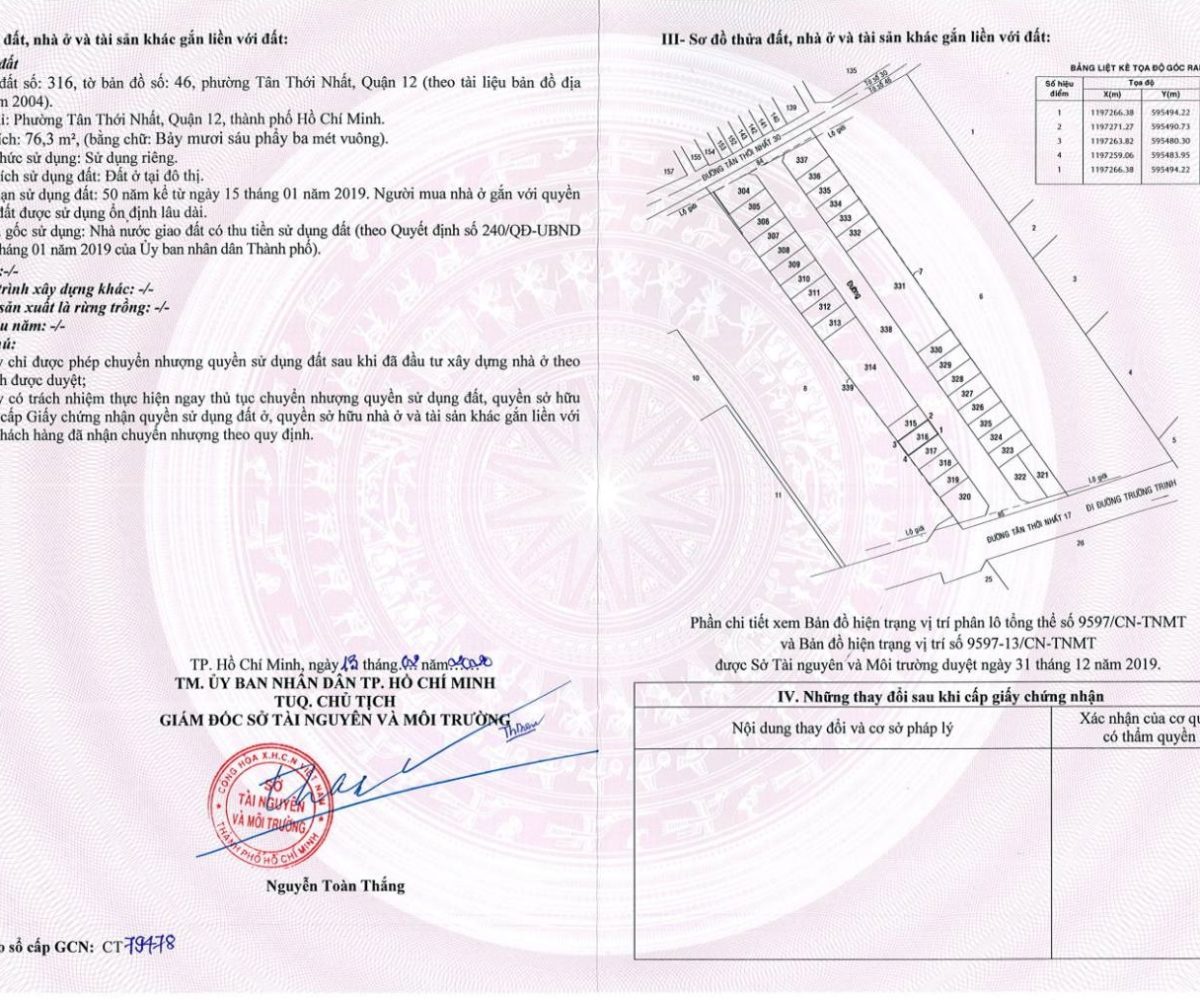 Sổ hồng Dự án Thiên Nam Residence Q12