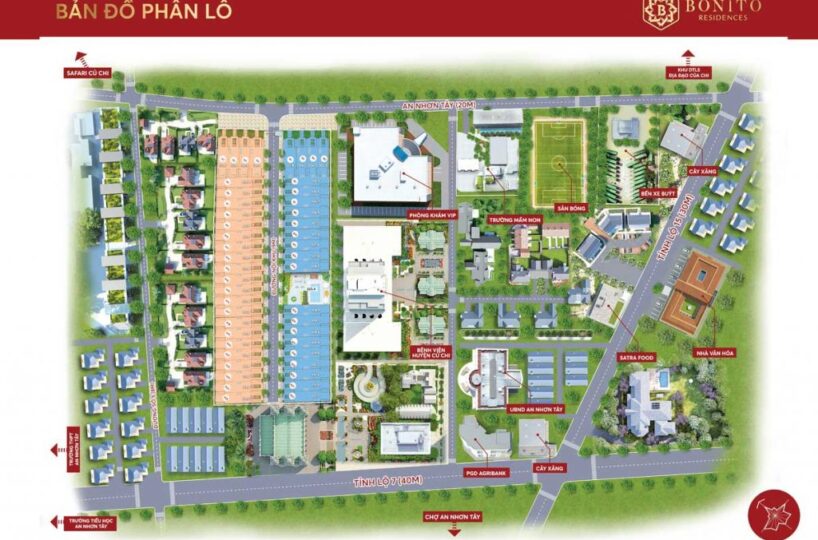 Mặt bằng phân lô dự án Bonito Residences Củ Chi