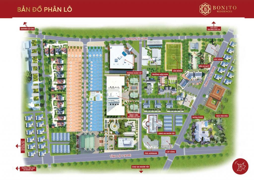 Mặt bằng phân lô dự án Bonito Residences Củ Chi