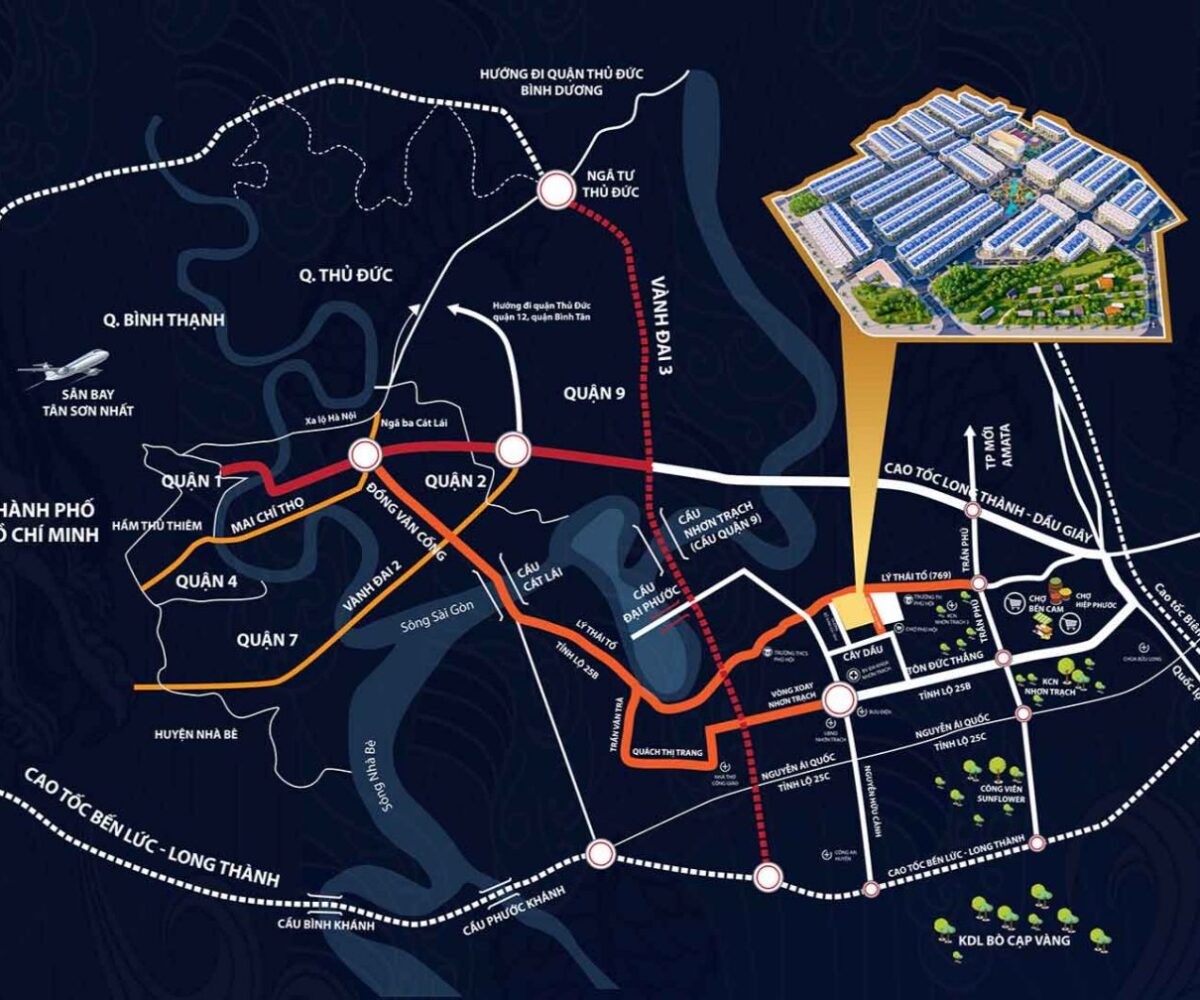 Vị trí dự án đất nền Long Hội Central Point Nhơn Trạch