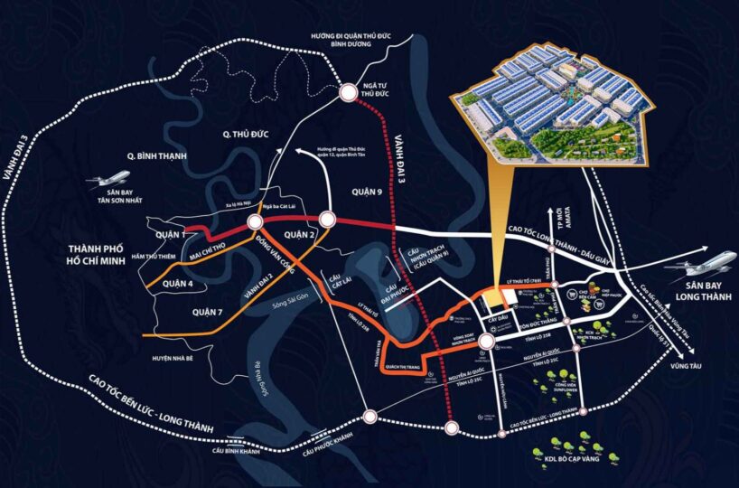 Vị trí dự án đất nền Long Hội Central Point Nhơn Trạch