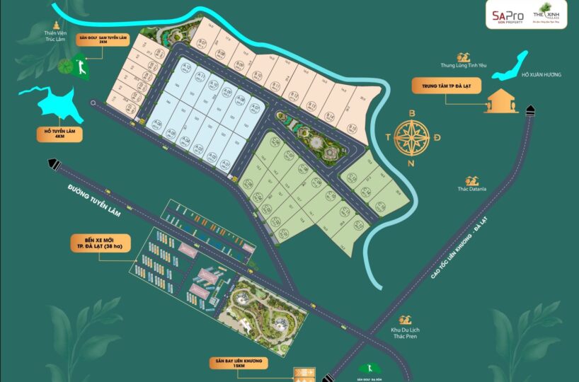 Mặt bằng dự án đất nền The Xinh Village TP. Đà Lạt