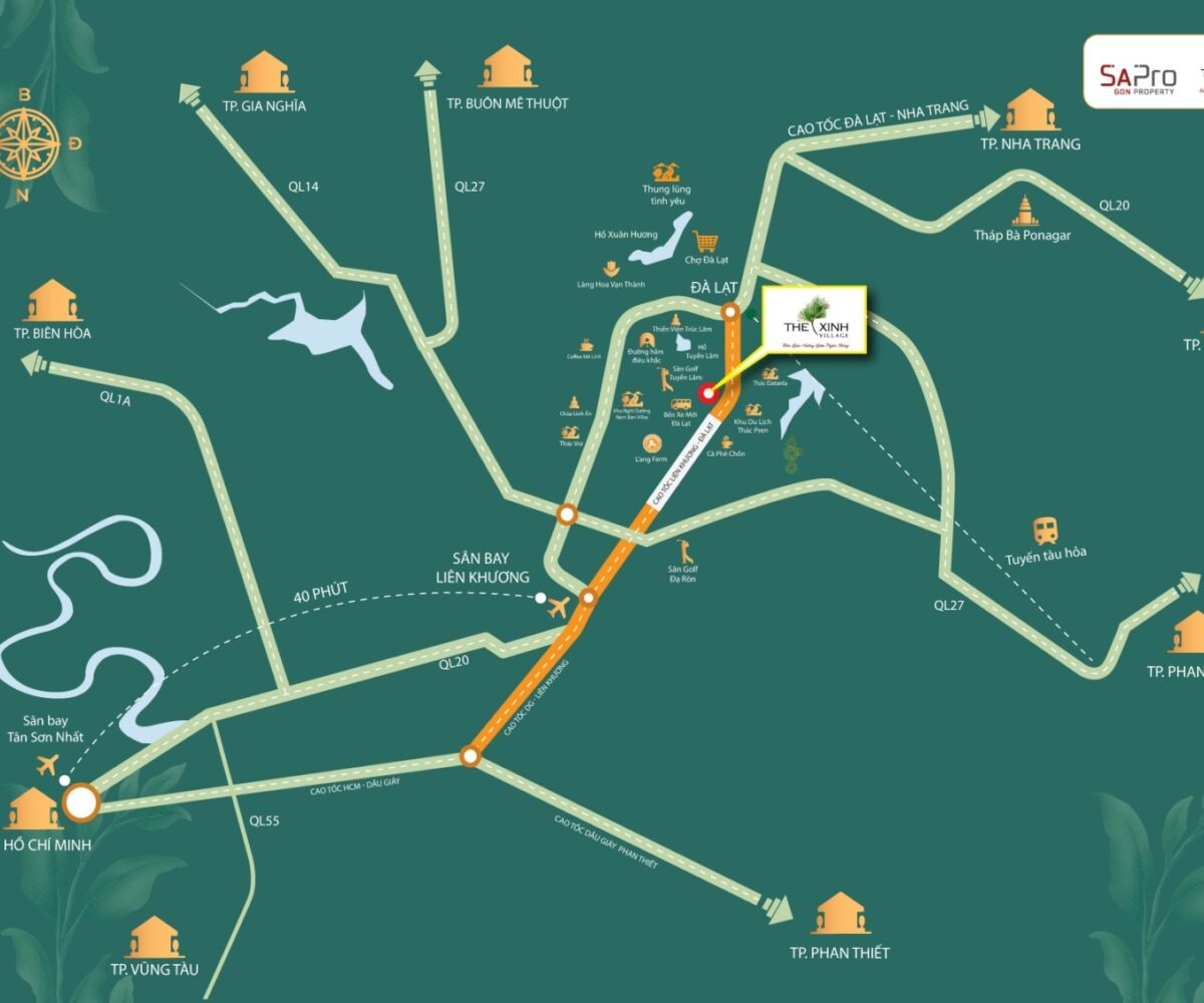 Vị trí dự án đất nền The Xinh Village TP. Đà Lạt
