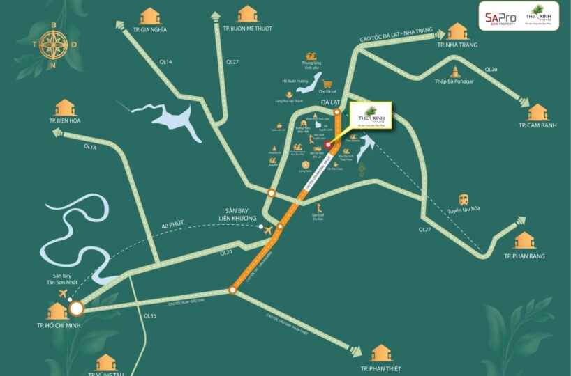 Vị trí dự án đất nền The Xinh Village TP. Đà Lạt