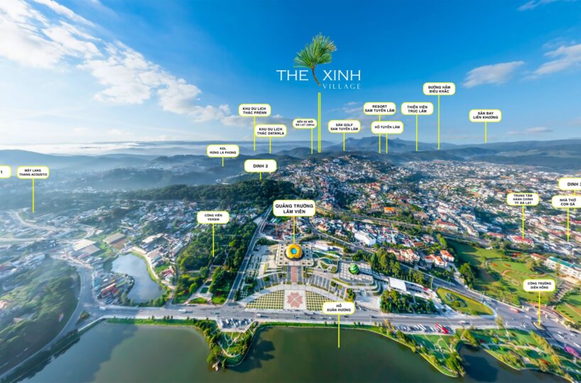 The Xinh Village nhìn từ Hồ Xuân Hương TP Đà Lạt