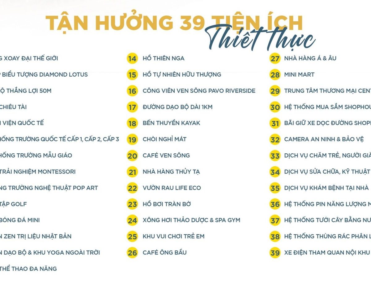 Tiện ích dự án The Sol City