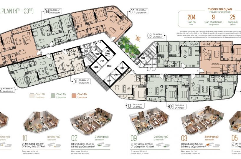 Mặt bằng tầng dự án Thảo Điền Green Quận 2
