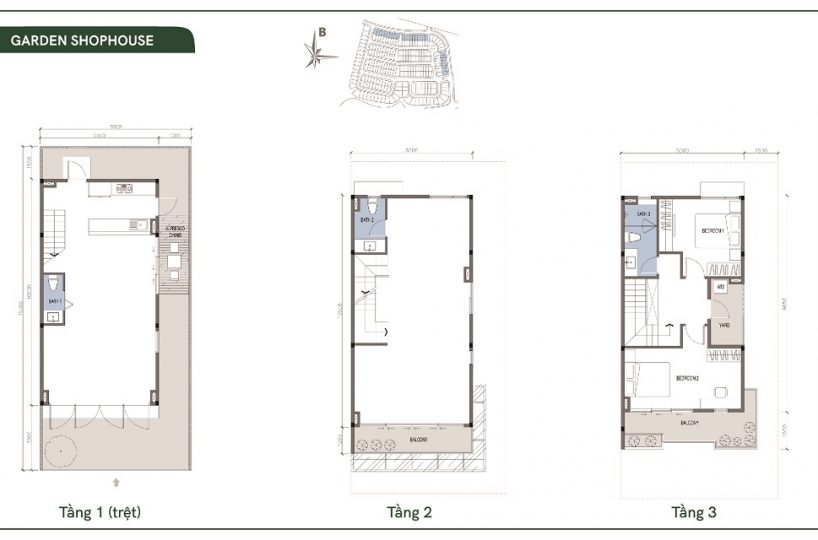 Thiết kế nhà Garden Shophouse khu Sunrise dự án ID Juntion Tây Hồ