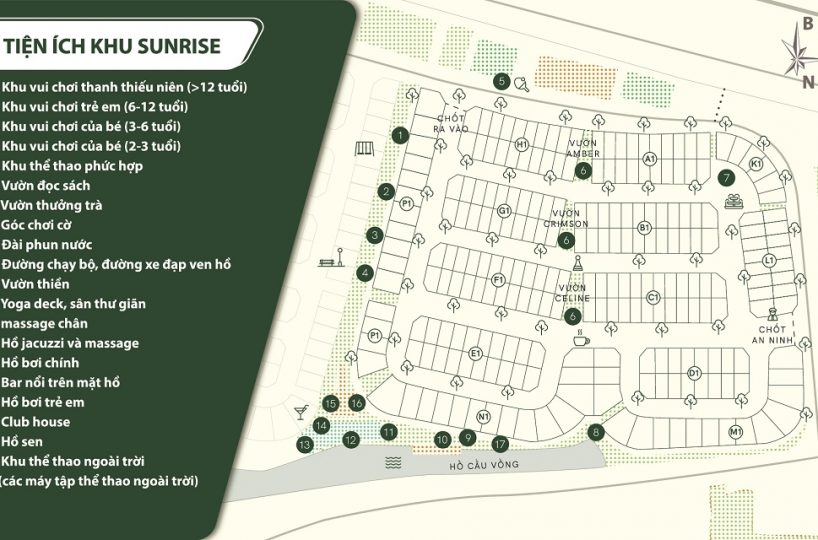 Tiện ích nội khu dự án id junction tây hồ phân khu sunrise