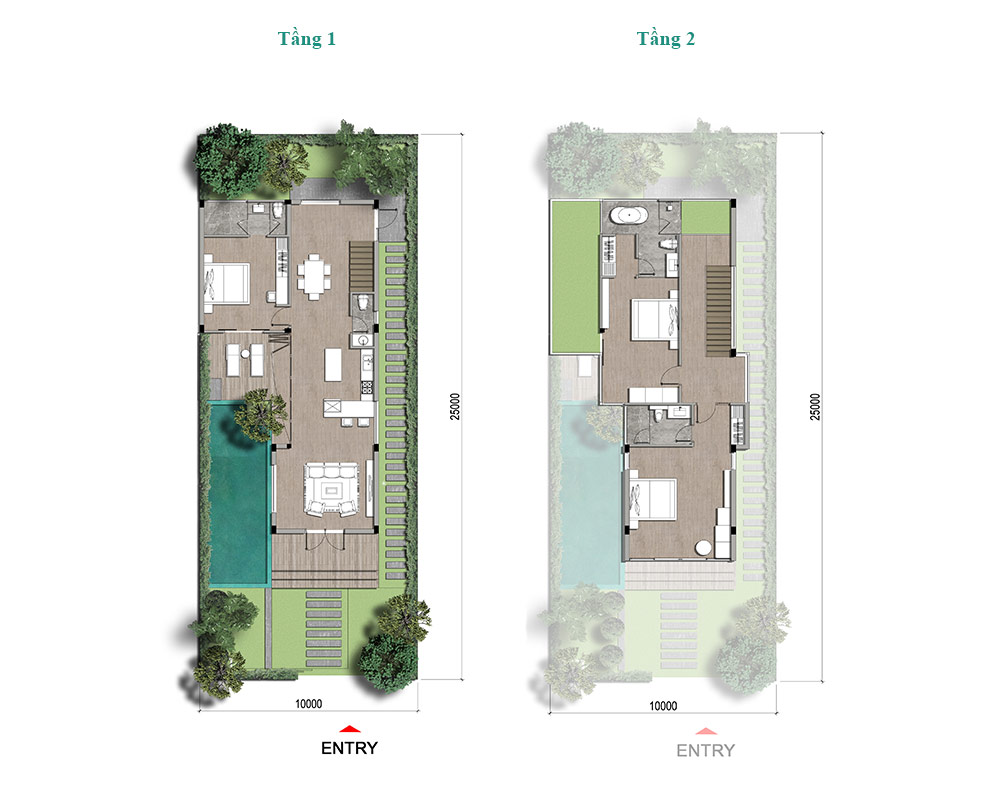 Biệt thự biển Lagoona Bình Châu 16 Mặt bằng Thiết kế biệt thự Lagoona Bình Châu 2 tầng