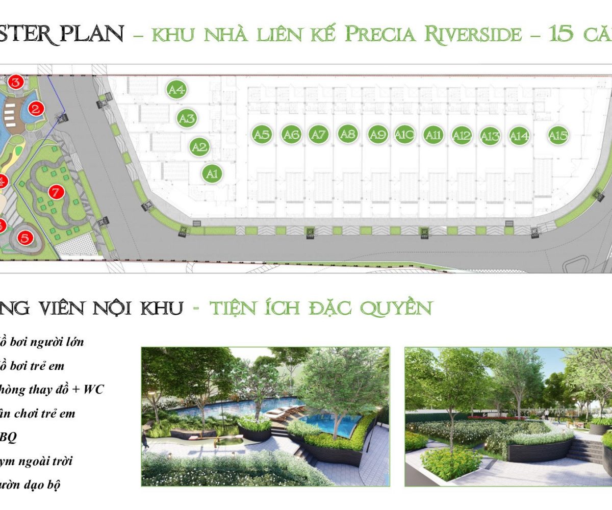Tiện ích nhà phố Precia Riverside Quận 2