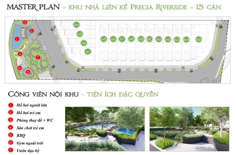Tiện ích nhà phố Precia Riverside Quận 2
