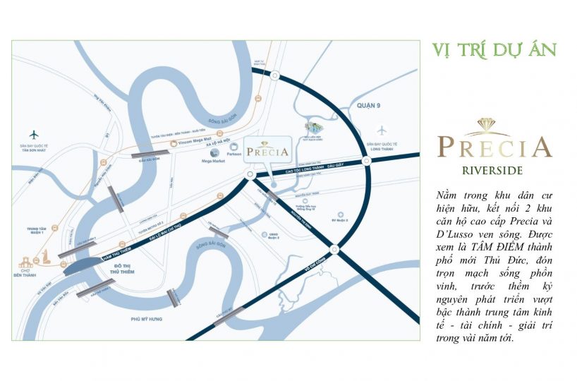 Vị trí dự án nhà phố Precia Riverside Quận 2